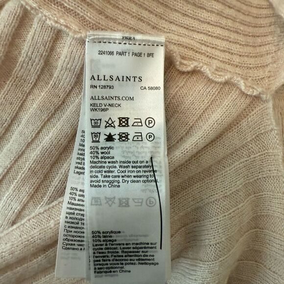 NWT All Saints Keld V-neck sweater-BB7 - Picture 7 of 8